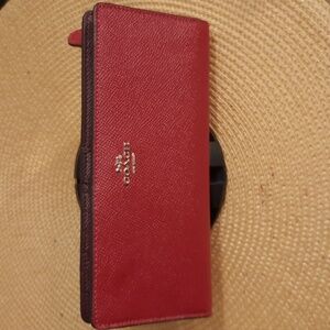 Coach Cherry Red Leather Wallet